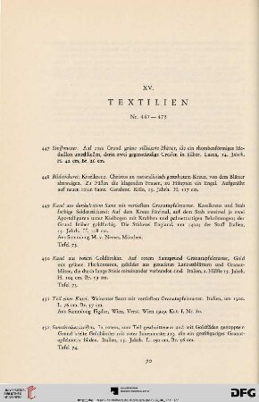 XV. Textilien (Nr. 447-473)