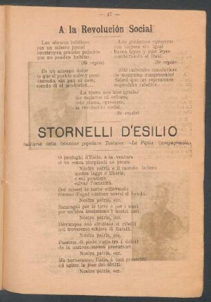 Stornelli d'esilio : Sull'aria della canzone popolare toscana: "La Figlia Campagnuola"