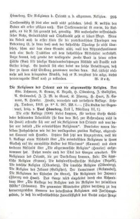 295-296 [Rezension] Die Religionen des Orients und die altgermanische Religion