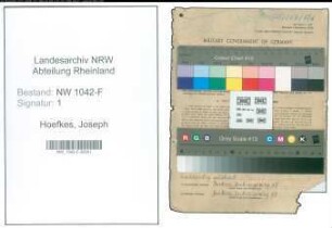 Entnazifizierung Joseph Hoefkes , geb. 29.05.1900 (Finanzangestellter)