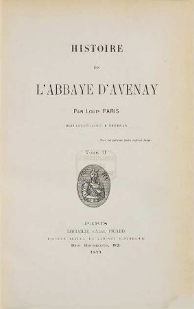 Histoire de l'abbaye d'Avenay. 2