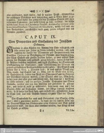 Caput IX. Von Proportion und Eintheilung der Ionischen Ordnung