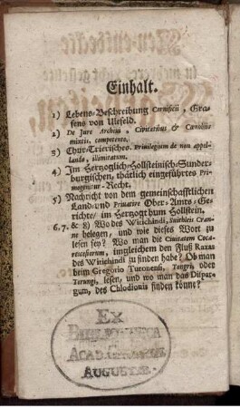 Einhalt.