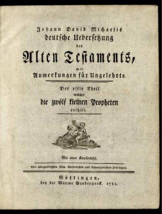 Theil 11: Johann David Michaelis deutsche Uebersetzung des Alten Testaments. Der elfte Theil