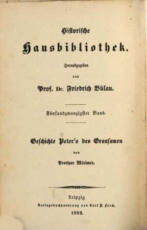 Geschichte Peter's des Grausamen