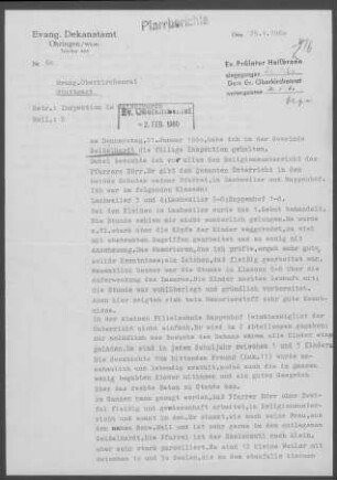 Geißelhardt: Inspektionsbericht 1960
