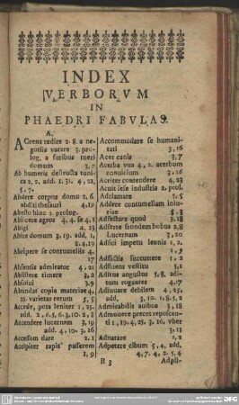 Index Verborum In Phaedri Fabulas