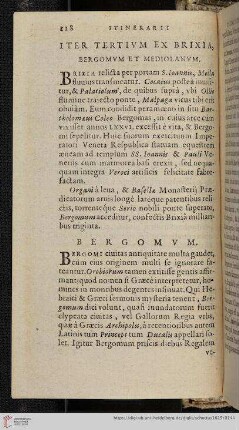 Iter Tertium Ex Brixia, Bergomum Et Mediolanum