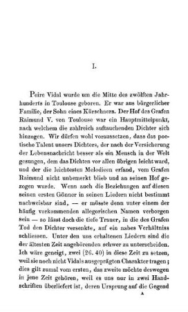 I. [Peire Vidals Leben]