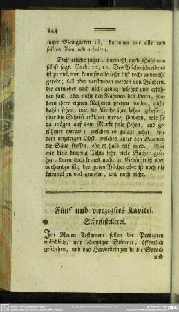 Fünf und vierzigstes Kapitel. Schriftstellerei