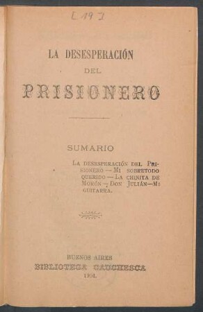 La desesperación del prisionero