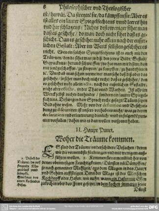 II. Haupt Punct. Woher die Träume kommen