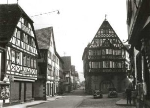 Miltenberg. Gasthaus und Hotel "Zum Riesen". Riesengasse. Giebelansicht