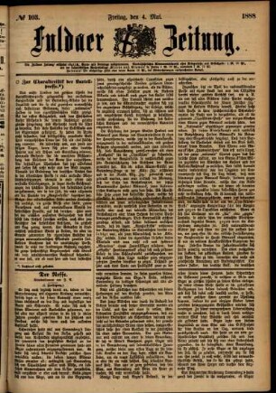 Ausgabe vom Freitag, den 04. Mai 1888.