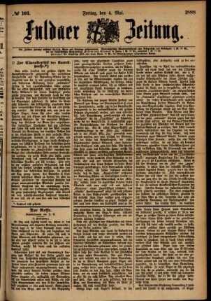 Ausgabe vom Freitag, den 04. Mai 1888.
