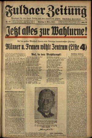 Erste Ausgabe vom Sonntag, den 05. März 1933.