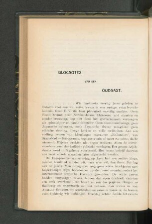 Blocnotes Van Een Oudgast.