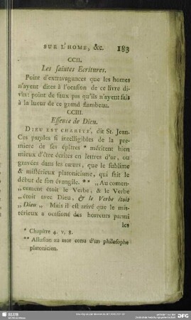 CCIII. Essence de Dieu