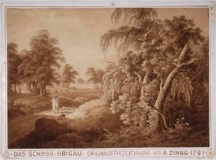 Das Schloss Übigau bei Dresden vom Großen Ostragehege aus