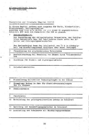 Allgemeinbildende Schulen, OS und Internate
