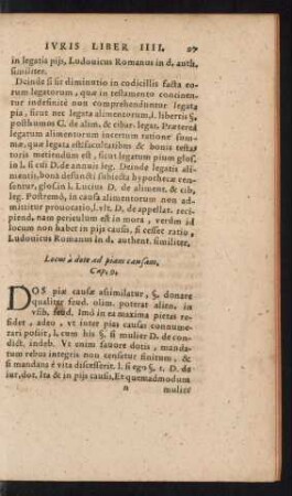 Locus a dote ad piam causam. Cap. 9.