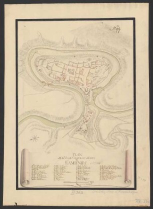 Plan de la ville, chateau et fort de Kamieniec
