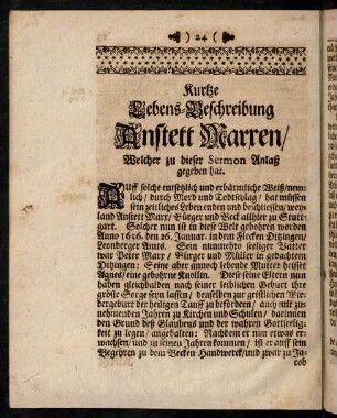 24-27, Kurze Lebens-Beschreibung