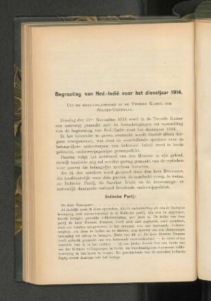 Aanteekeningen betreffende de begrooting van Nederlandsch-Indië voor het dienstjaar 1913.