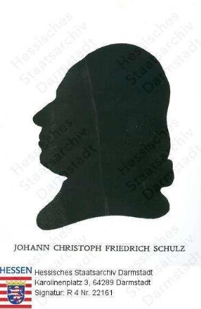 Schulz, Johann Christian Friedrich Prof. (1747-1806) / Porträt, im Profil, Kopfbild, mit Bildlegende