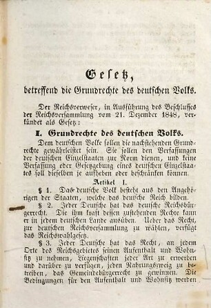 Grundrechte des deutschen Volkes : Nebst Einführungsgesetz