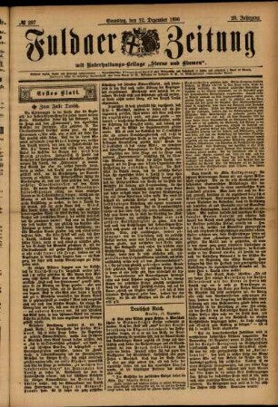 Erste Ausgabe vom Samstag, den 12. Dezember 1896.