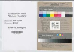 Entnazifizierung Hildegard Reinholz, geb. 17.10.1912 (Verw.Angestellte)
