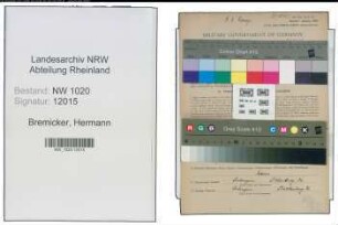 Entnazifizierung Hermann Bremicker , geb. 07.11.1896 (Arbeiter)