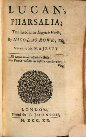 Lucan's Pharsalia, 1