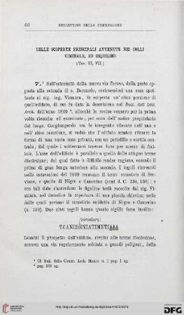 1: Delle scoperte principali avvenute nei colli viminale, ed Esuilino