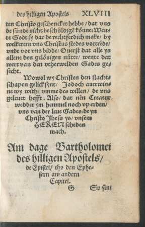 Am dage Bartholomei des hilligen Apostels ...