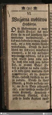 VI. Wecżorna modlitwa Hejchlerja