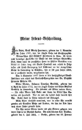 Meine Lebens-Beschreibung