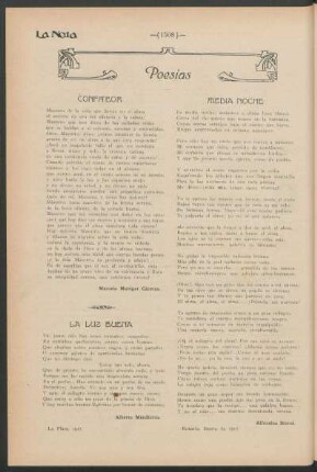 Poesías : Confiteor [y] La luz buena [y] Media noche