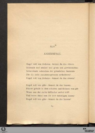XLV. Anheimfall