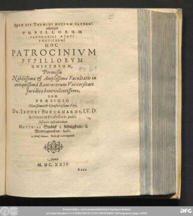 Hoc Patrocinium Pupillorum Universum