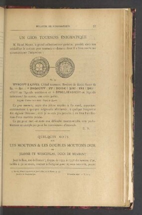 Quelques mots sur les moutons & les doubles moutons d'or de Jeanne et Wenceslas, ducs de brabant