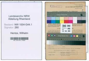 Entnazifizierung Wilhelm Hentze , geb. 24.03.1891 (Techn.Stadtinspektor)