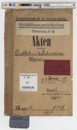 Durchführung des Friedensvertrages. Allgemein: Bd. 1
