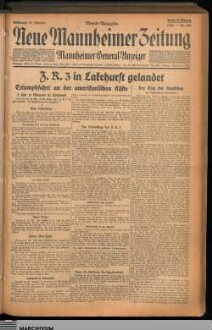 Neue Mannheimer Zeitung : NMZ : Mannheimer Neues Tageblatt, Abend-Ausgabe