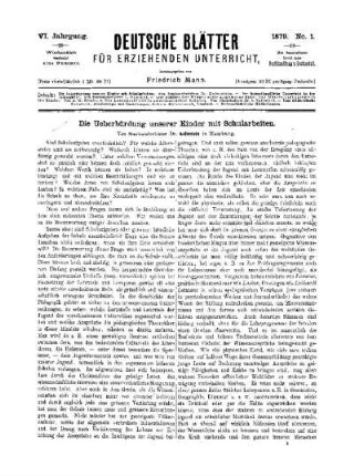 Die Ueberbürdung unserer Kinder mit Schularbeiten