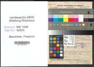 Entnazifizierung Friedrich Baurichter , geb. 09.02.1895 (Geschaeftsfuehrer)