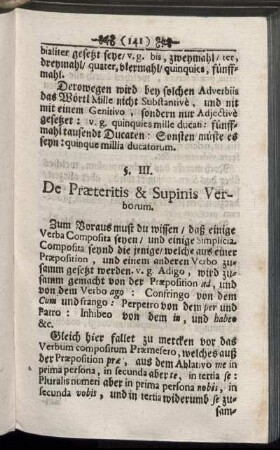 §. III. De Præteritis & Supinis Verborum
