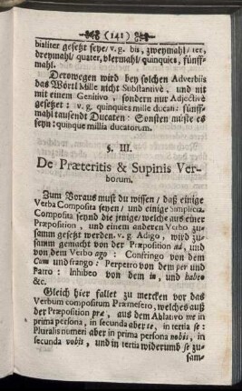 §. III. De Præteritis & Supinis Verborum