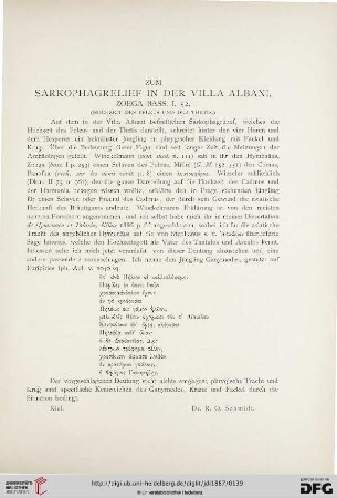 2: Zum Sarkophagrelief in der Villa Albani, Zoega Bass. I, 52 : (Hochzeit des Peleus und der Thetis)